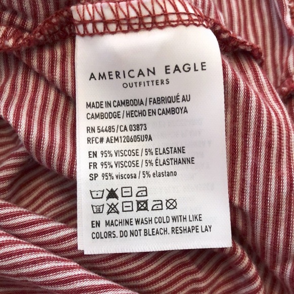 American Eagle Red Stripe V-neck Crop Cami Top Medium - Picture 9 of 11